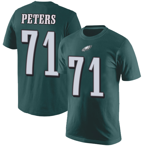 Men Philadelphia Eagles #71 Jason Peters Green Rush Pride Name and Number NFL T Shirt->nfl t-shirts->Sports Accessory